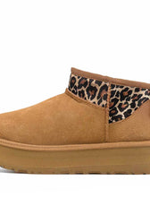ugg ultra mini platform animalier con fiocco