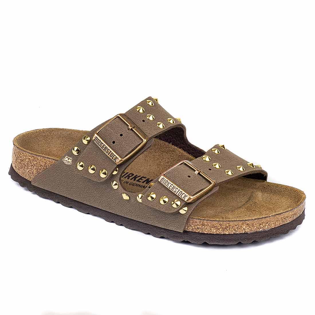 ciabatte con borchie marroni birkenstock personalizzate 