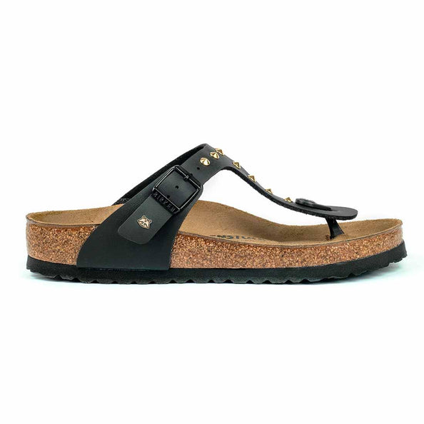infradito birkenstock gizeh custom con borchie color oro