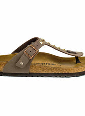 Sandali Infradito birkenstock gizeh co borchie colore marrone mocca