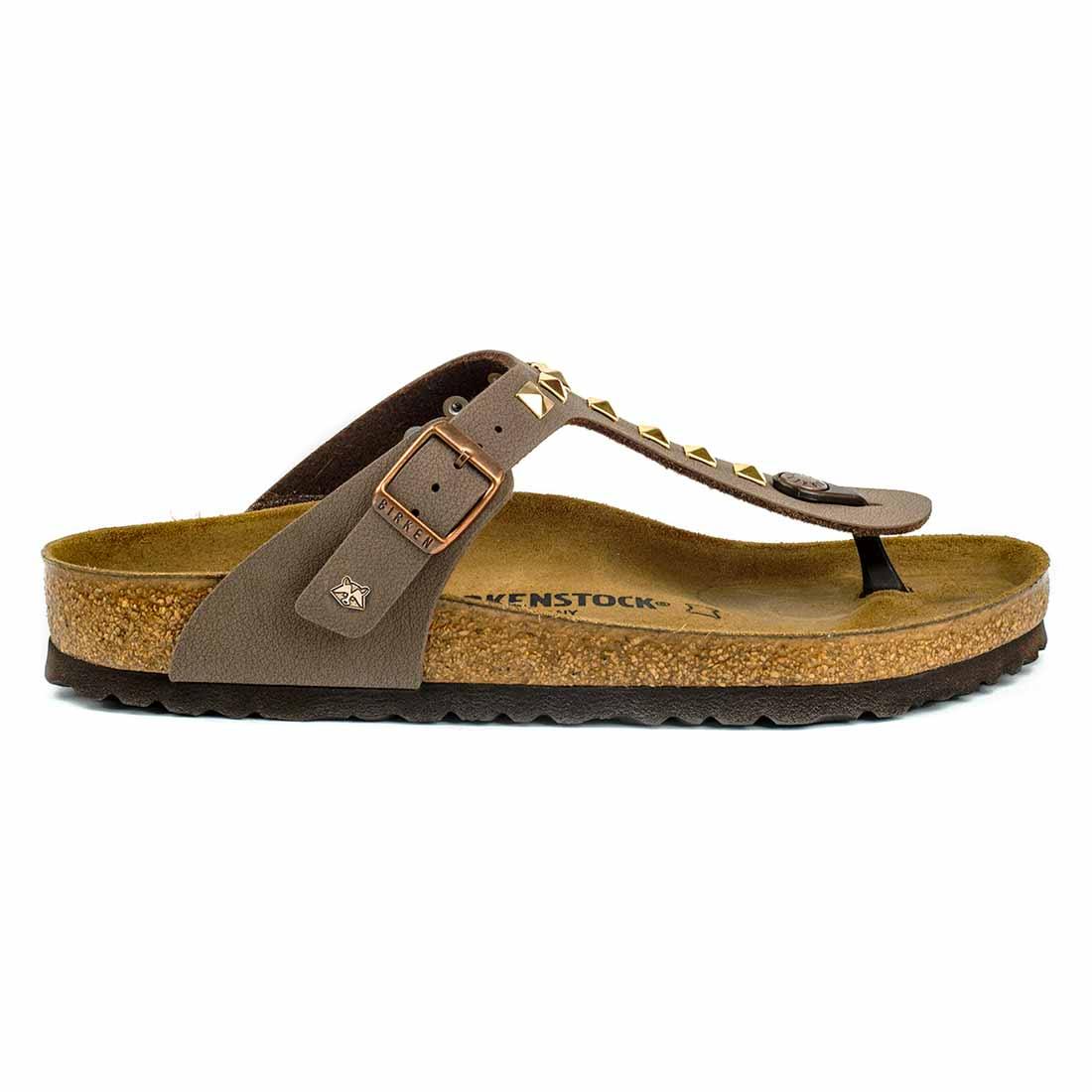 Sandali Infradito birkenstock gizeh co borchie colore marrone mocca