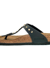 infradito birkenstock gizeh nere personalizzate con borchie color oro