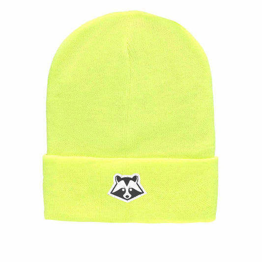 berretto giallo fluo con risvolto morbido caldo per donna