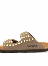 birkenstock arizona con borchie oro e marroni mocca