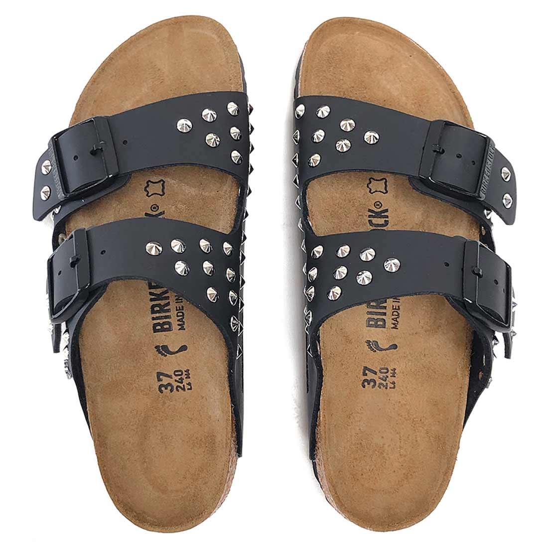 birkenstock arizona nere borchiate argento