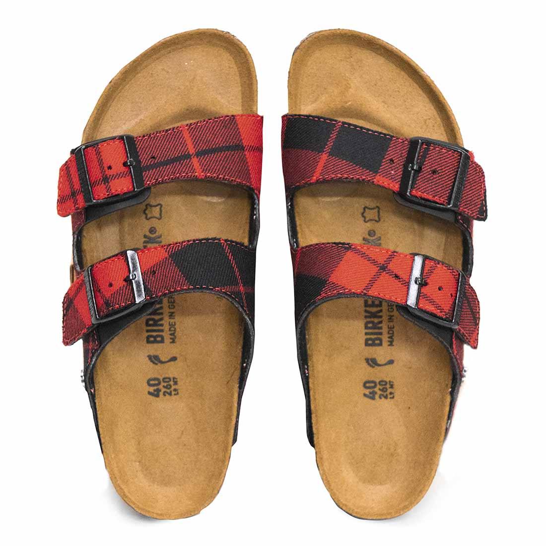 birkenstock arizona in tratan rosso scozzese