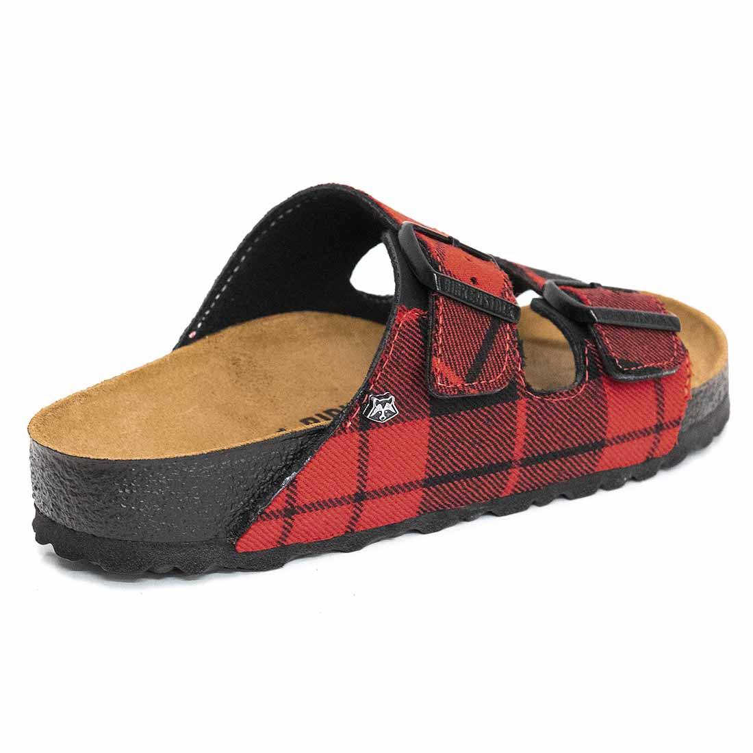 birkenstock arizona con tartan rosso