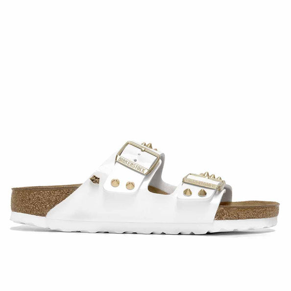 birkenstock bianche borchiate oro
