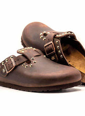 birkenstock Boston marroni con borchie