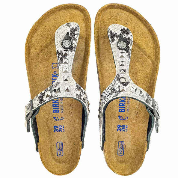 birkenstock gizeh pitonate con borchie