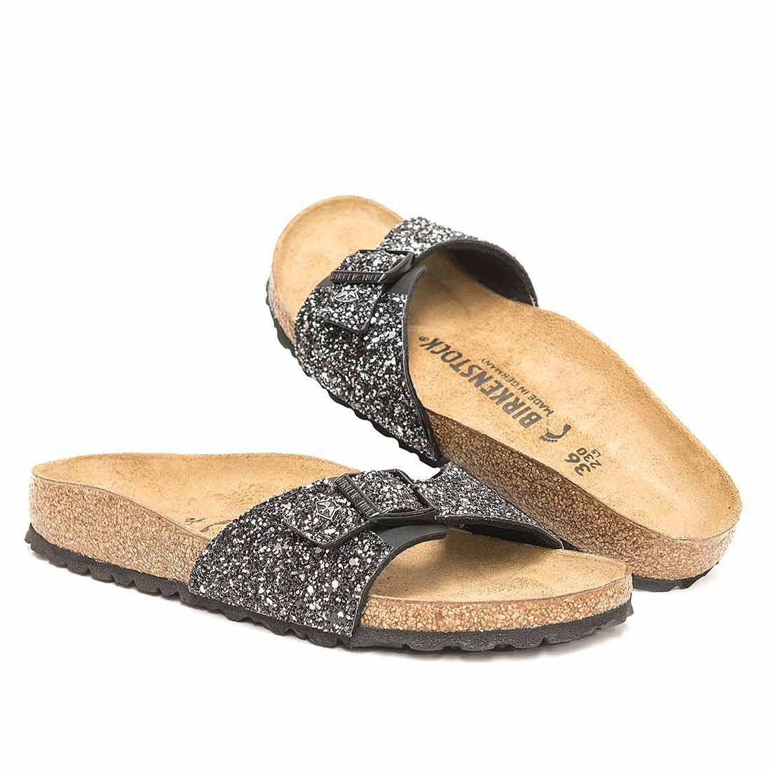 birkesntock Madrid personalizzate con glitter nero 