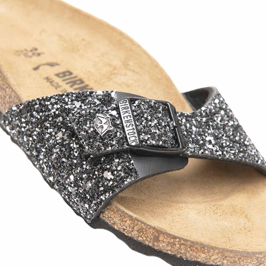 ciabatte birkenstock con brillantini neri 