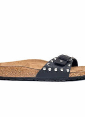 ciabatte birkenstock Madrid nere borchiate argento