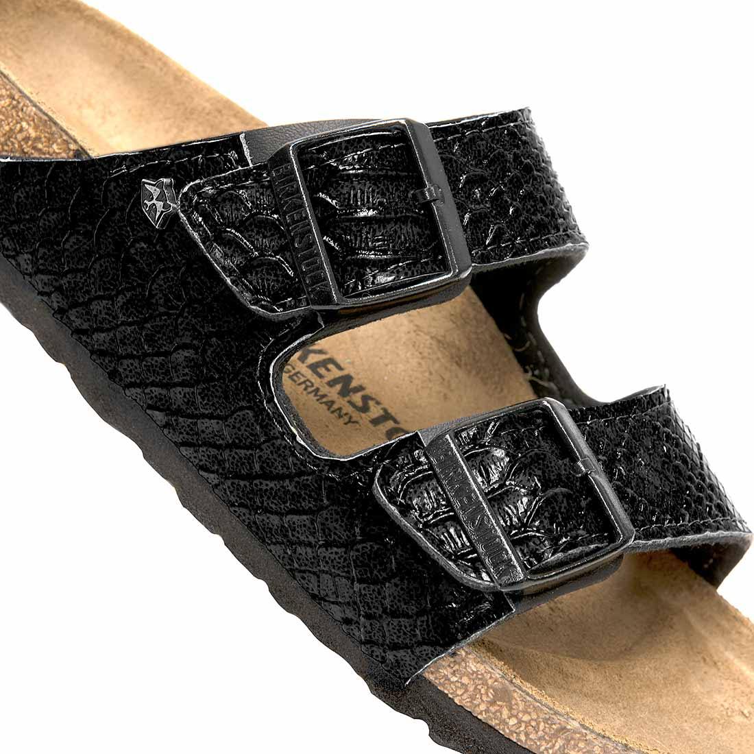 ciabatte birkenstock personalizzate con pitone nero