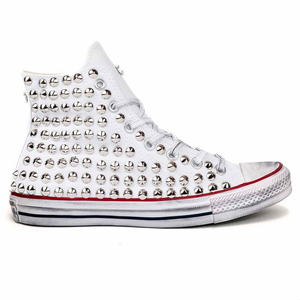 converse all star bianche borchiate