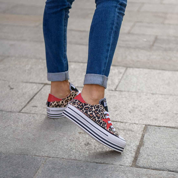 converse leopardate layer basse