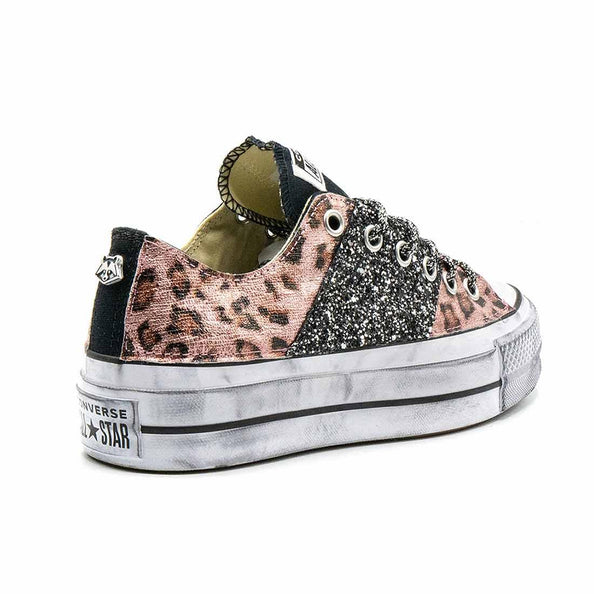 convere platform con brillantini e animalier colorato rosa