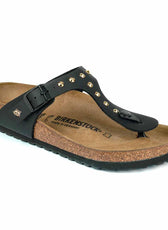Infradito birkenstock gizeh con borchie cuneo oro