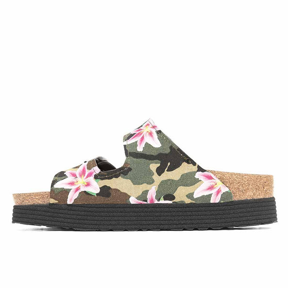 sandali birkenstock arizona camouflage con fiori