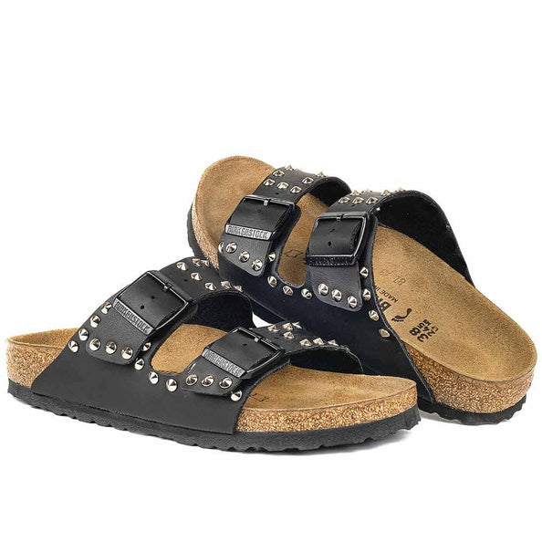sandali birkenstock completamente borchiati neri 