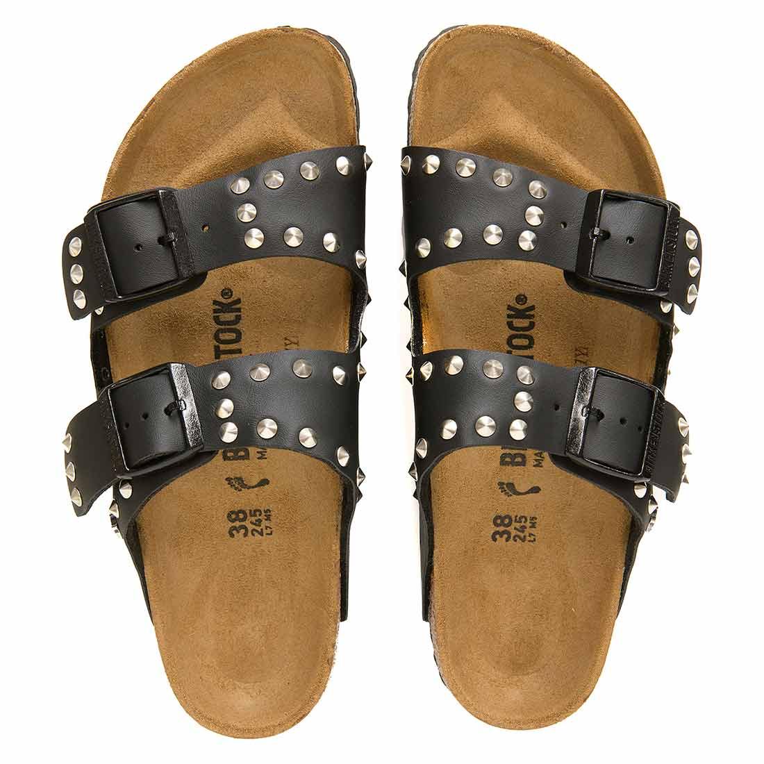 sandali birkenstock personalizzati con borchiette argentate